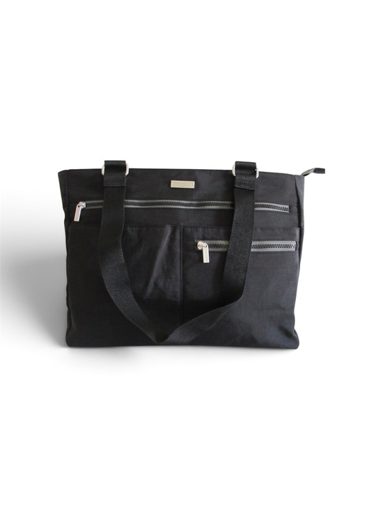 Baggallini Handbags - Baggallini Black Shoulder Tote – Lightweight Nylon, Multi Pocket Design